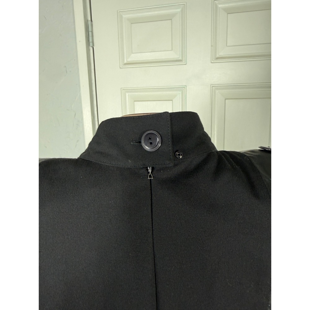Vintage 90s Georgenti Dress 10 Wool Leather Gothic  Pockets Dolman SS10 - Picture 6 of 8